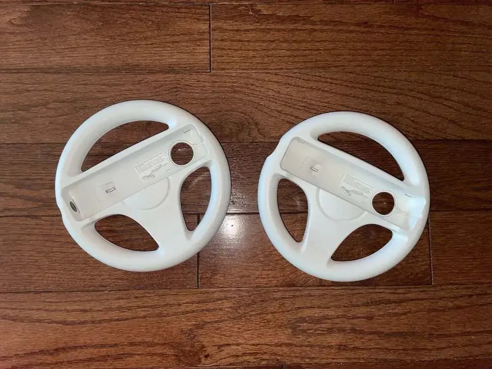 Nintendo Wii‎ Steering Wheel Controller Bundle Mario Kart White x2